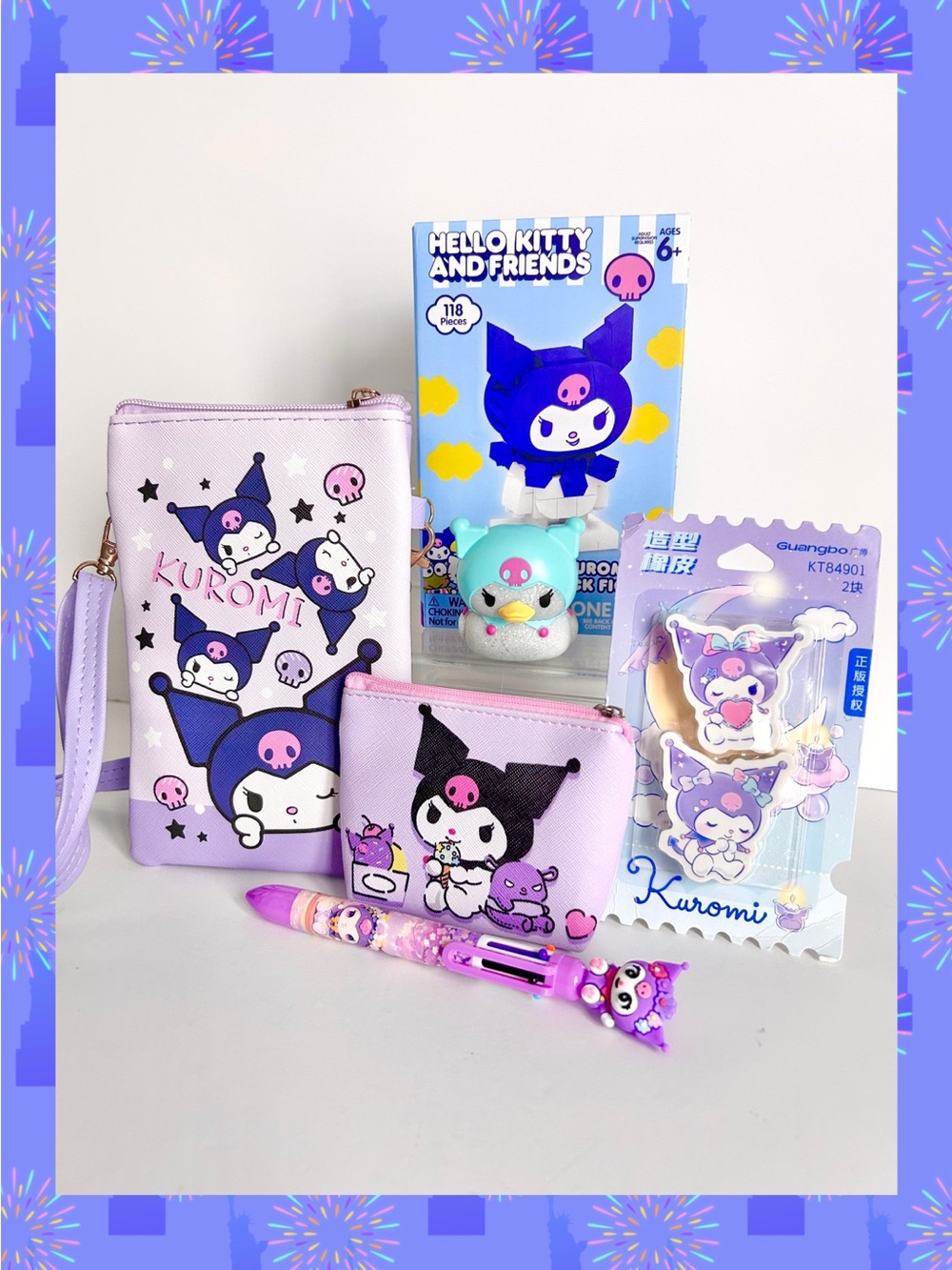💜(KUR353) Kuromi Adorable 6-Piece Purse Bundle!